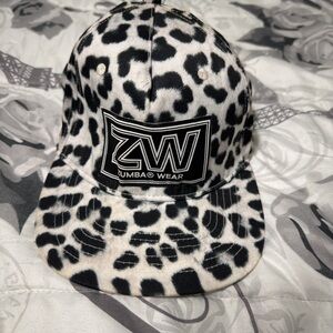 Zumba Fitness Black and White Leopard Print Hat
